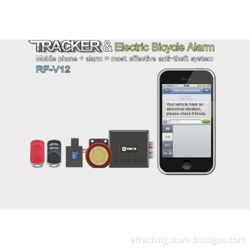 RF-V12 GPS Realtime Tracker & Electric Bicycle Alarm Lock Vehicle and GSM Tracker Host 2 In1